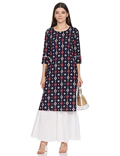 Image of Amazon Brand - Myx Women's Printed Kurta and Pant Set in Cotton (Available in Plus Sizes)
