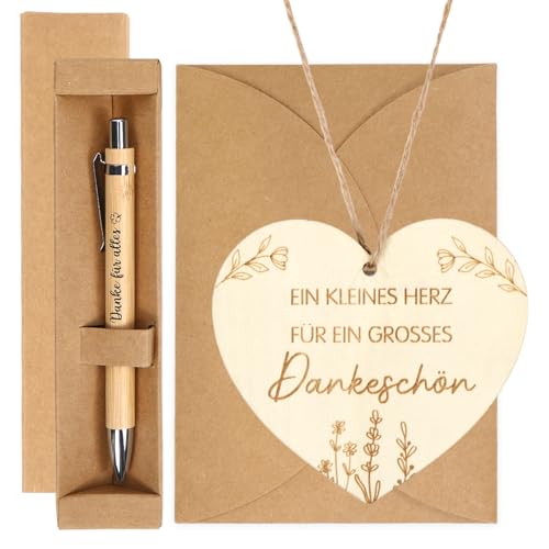 MorLuks Dankeschön Geschenke, Kugelschreiber mit Gravur + Dankeskarte Holz, Danke für Alles, Dankeschön Geschenk für Familie Freunde Kollegen Lehrer MorLuks Dankeschön Geschenke, Kugelschreiber mit Gravur + Dankeskarte Holz, Danke für Alles, Dankeschön Geschenk für Familie Freunde Kollegen Lehrer
