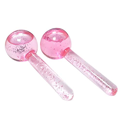 NSWD Beauty Crystal Ball Facial Ice Globe,Face Eye Massage Skin Care Tool,Pink