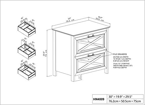 Saint Birch Carell Furniture Megan Wood 2 Drawer Lateral Filing Cabinet In Washed Gray #TOP2