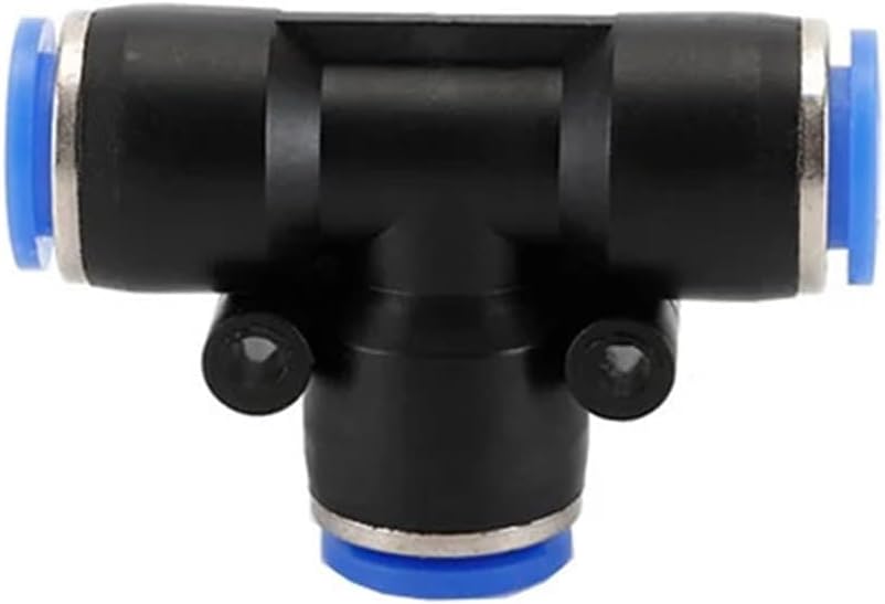 100pcs PE Air Connectors 4 6 8 10 12MM Pneumatic Fitting Quick Connect Slip Lock Tee 3Way Plastic Pipe Water Hose Tube Connector(PE-08)