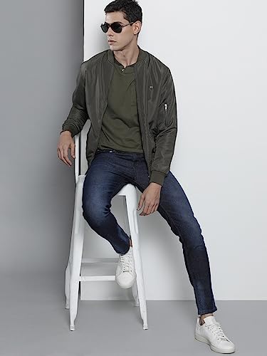 Image of The Indian Garage Co Men Slim Fit Solid Mid-Rise Stretchable Jeans