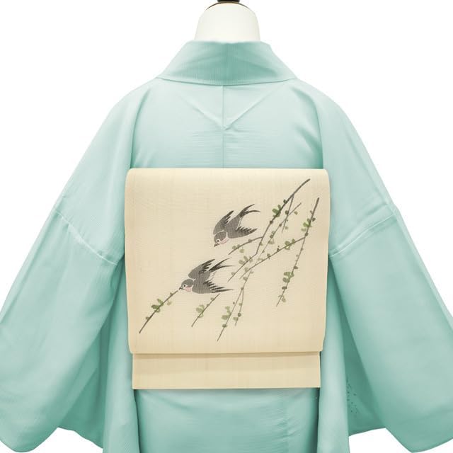 asami様専用 ワタマサ 洗える正絹長襦袢反物 鮫の小紋柄 深緑色