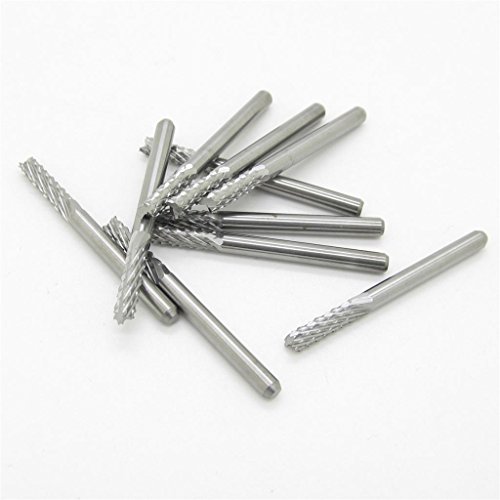 3.175MM Shank Diameter Carbide End Milling Cutter, Engraving Edge Cutter, CNC Router End Mill for PCB Machine Pack of 10
