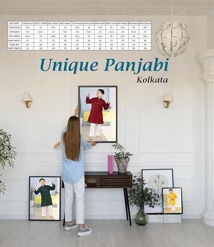 Image of Traditiona Kurta with White Pajama Set, Kids Ethnic Wear, Cotton Blend