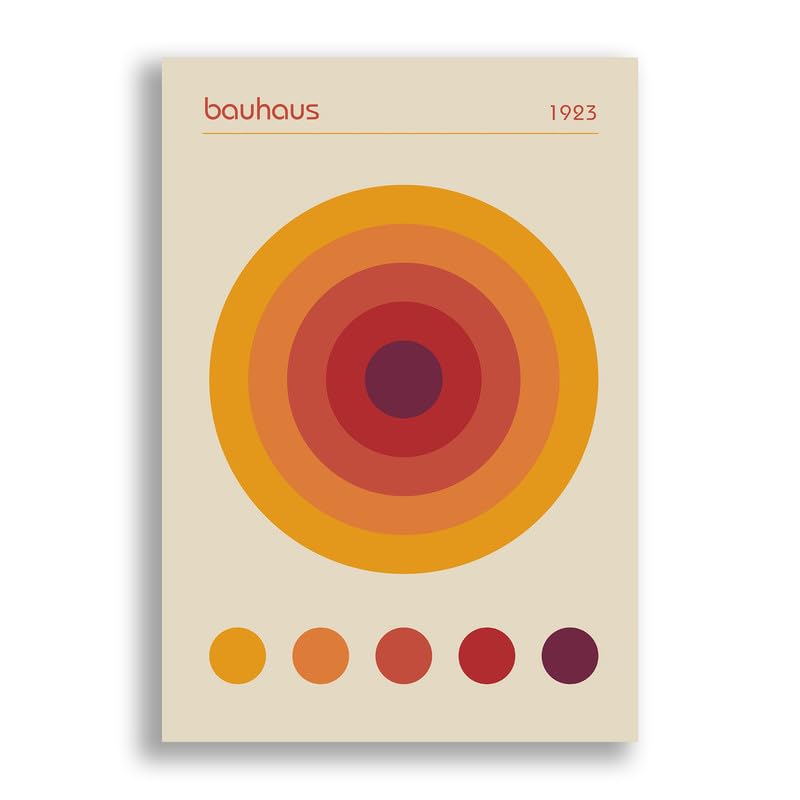 FAB Bauhaus Concentric Circles - Modern Mid Century Home Wall Décor - Contemporary Art Prints for Office Bedroom - Unframed Photo Poster (50cm x 70cm)