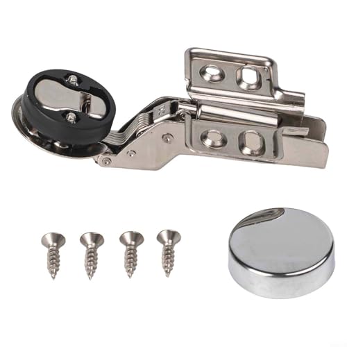 Bisagra de puerta de cristal de 26 mm, tamaño de copa para uso en vitrinas, armarios de vino y muebles de almacenamiento frontal de vidrio (grande)