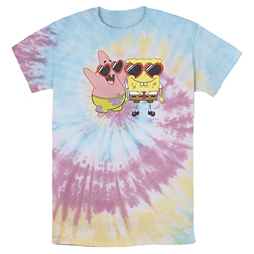 La mejor comparación de Cuadros para retratos Top cinco. 24 Nickelodeon Bob Esponja Square & Patrick Heart Glasses - Camiseta de teñido Anudado para Hombre, Azul, Rosado, Amarillo, Large