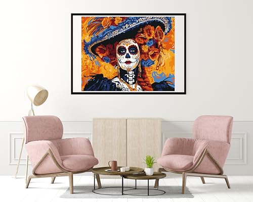 Image of Moohue DIY Counted Stamped Cross Stitch Kits for Adults 14 Count Cross Stitch Patterns Printed Cross Stitch Kits for Adults (Charming Woman)