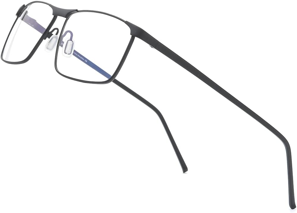 FONEX Pure Titanium Glasses Frame for Men,Square Full Rim Myopia Optical Eyeglasses