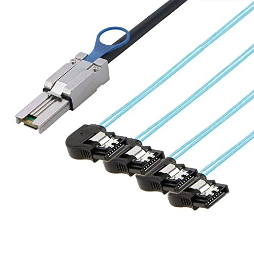Cable Mini SAS SFF-8088 con 4 puertos SATA de 7 pines y longitud de 2 metros