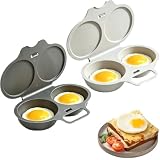 Cuiseur Oeuf, 2PC Pocheuses à œufs Micro-ondes, Cuiseur Oeuf,Cuiseur a œufs, Moule à Vapeu...