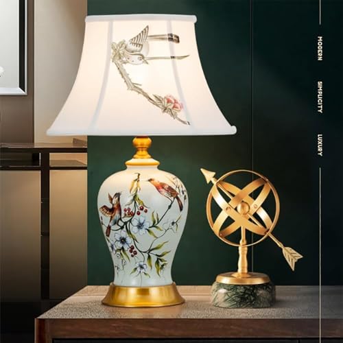 Chinese Ceramics Table Lamp LED Modern Luxury Desk Light Fashion Living Room Study Bedroom