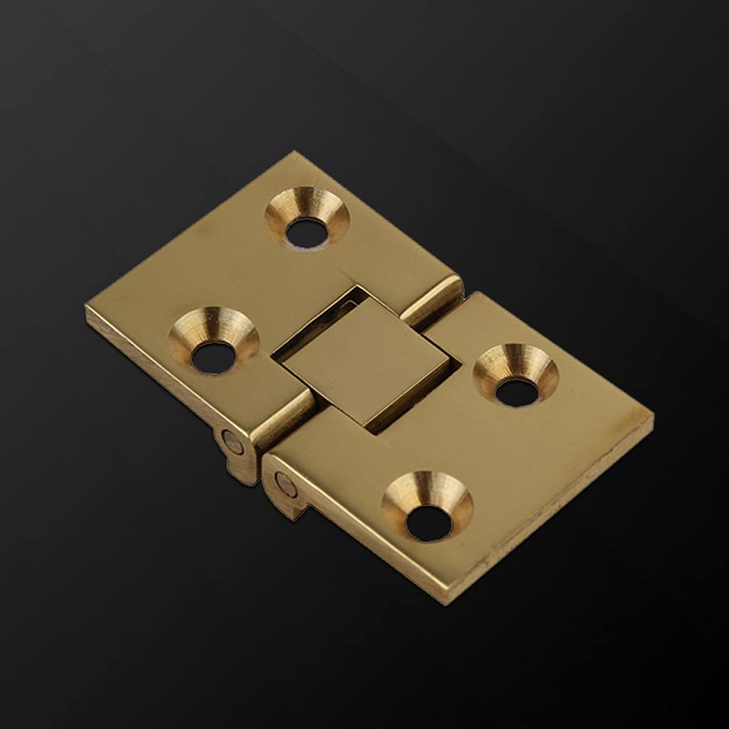 Nvsfzgiyg One Color Dining Table Round Copper Folding Hinge Flap Hidden Furniture Bookcase Home Cabinet Door Hardware Locks(50Mm)