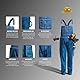 GREAT BIKERS GEAR -Latzhose für Herren, Jeans, Jeans, Brace, groß und lang, Key Pro, strapazierfähige Arbeitskleidung, Mario Cargo