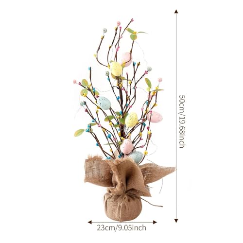 Árbol de Pascua artificial con luces y base de yute estable 6