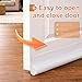 HomeProtect Door Draft Stopper Weather Stripping Door Seal Under Door Sweep Block Cold Air Gaps Front Soundproof Draft Blocker for Bottom of Door Suitable for Interior/Exterior,White