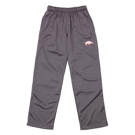 NCAA Big Boys Youth (8-20) Basic Grey Track Pants, Arkansas Razorbacks, Large 14-16