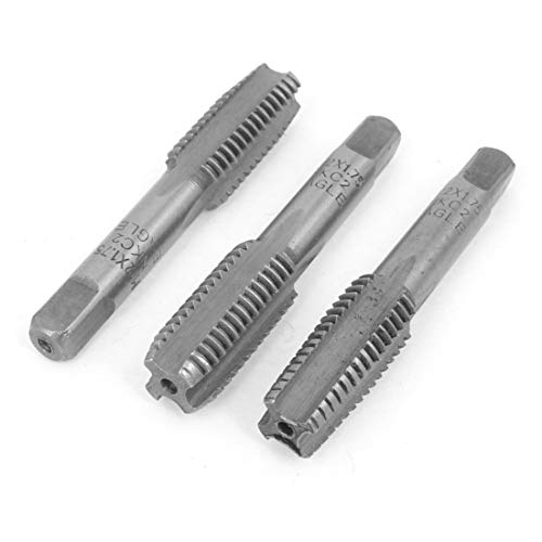 Aexit 3 Pcs Tool Holder M14x2 HSS 4 Flutes Tapper Spiral Point Hand Taps Silver Tone Model:92as75qo493