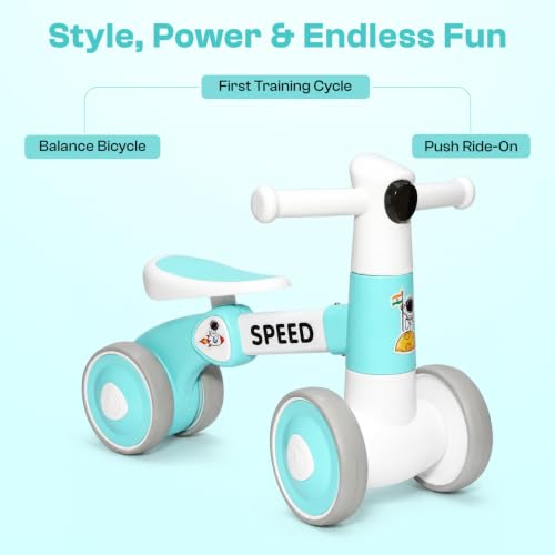Image of Toyzone Impex Pvt Ltd Toyzone Balance Bicycle Blue |Bicycle Ride On|Push Cycle with Music & Lights |Manual Mini Ride on for Boys & Girls|Sturdy First Riding Toy | Kids