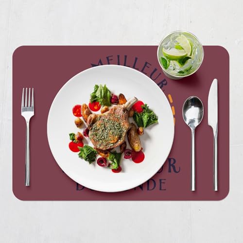 Sets de table en liège rouge lot de 4 grands napperons lavables pour protéger la table