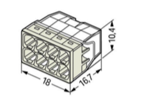 Wago Compact 2273 zacisk połączeniowy, do wyboru 2-, 3-, 4-, 5-, 8-przewodowy, 2273-208, 100