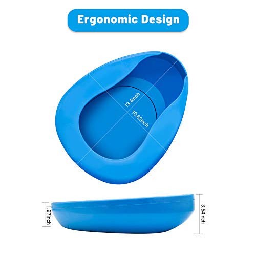 Thick Bed Pan Heavy Duty PP Bedpans for Female Male Easy to Clean Bed Pans for Elderly Hospital Home Bedpan Emergency Device (Blue) - Thumbnail 4