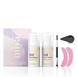 MIYA LASH | Lash Tint Kit Black | 2 in 1 Eyelash & Eyebrow Dye Set | Long Lasting 6 weeks Eyelash Colour | Brow Tinting Kit | Onyx Black with Tools & Developer | Home & Salon Use