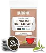 COMPRAR HANDPICK, Té Negro English Breakfast (Té Negro Bolsitas, 25 Unidades) Sin OMG | Té Negro Fuerte, Robusto, Alto en Cafeína | Bolsitas de Té Eco-Friendly, Preparar Caliente, Frío o Kombucha