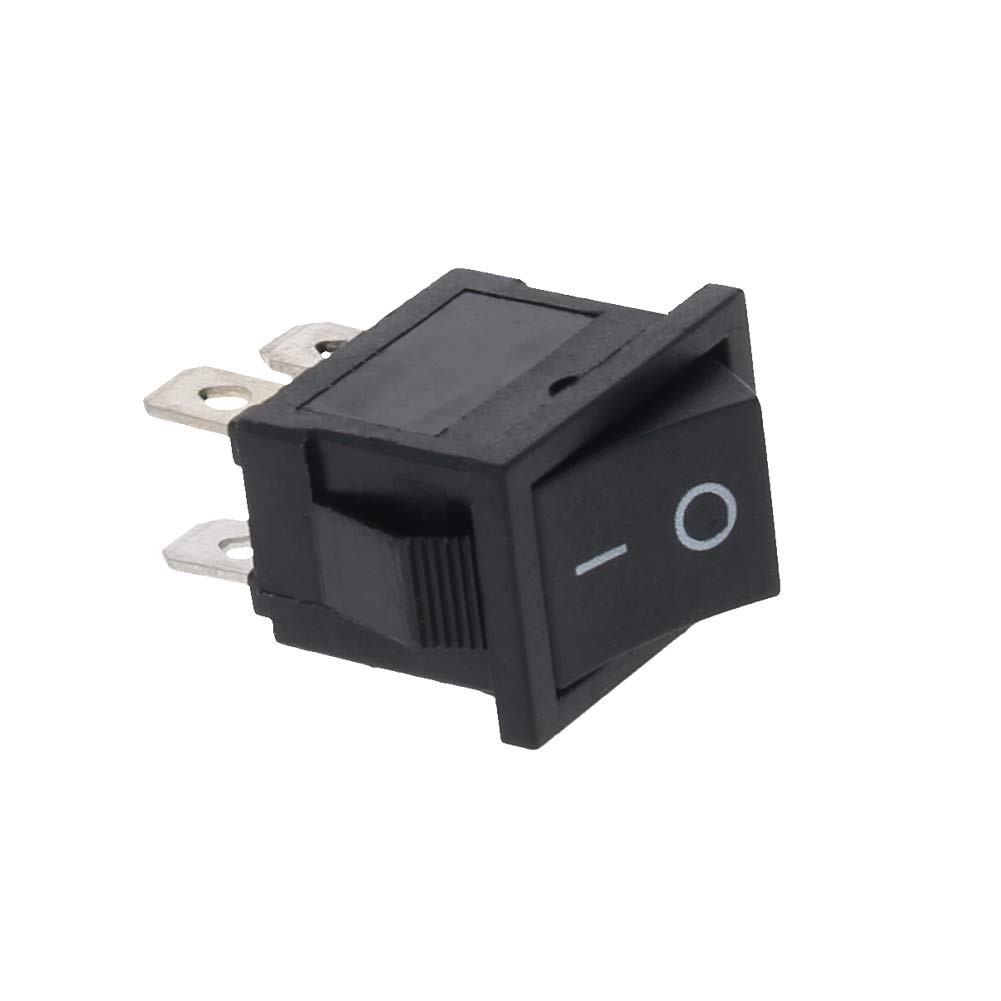 Heyiarbeit 2pcs On/Off Boat Rocker Switch Toggle Switch Snap AC 250V/6A 125V/10A 4 Pin 2 Position for Boat Household Appliances Black KCD1-4