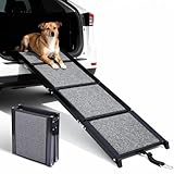 Rampe pieghevoli per cani da 170 cm, per auto: gradini antiscivolo per cani di taglia media e grande fino a 7 kg, scala leggera portatile per auto, SUV, camion, letto, divano, uso interno ed esterno