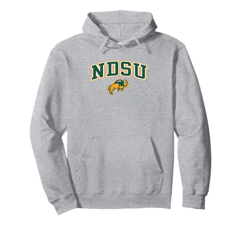 North Dakota State Bison Arch Over Heather Gray Pullover Hoodie