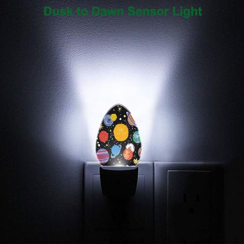 Image of Planets Night Light Solar System Universe Space Sun Earth Stars Moon Mars Jupiter Plug-in Nightlight Energy Saving 0.5W LED Lighting for Boys Girls Men Women