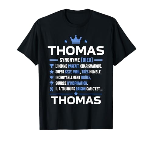 Définition Prénom Thomas personnalisé Humour Thomas T-Shirt