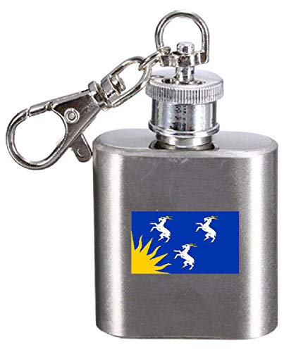 Flasque porte-clés gravée drapeau du comté de Merioneth Angleterre inox