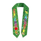 Oxxggkao Estola decorativa de graduación para niños, preescolar, jardín de infantes, eventos, tela suave, banda de hombro para fiesta, banda decorativa para el hombro, verde, Talla única
