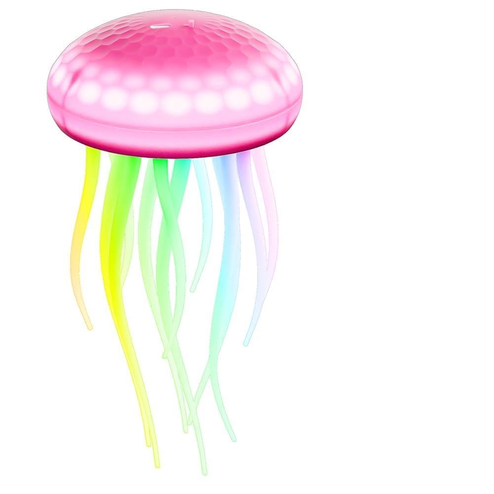 Jellyfish Lamp, LED Jellyfish Mood Light, Type-C Charging Cute Jellyfish Atmosphere Light with Dancing Legs RGB Gradient Bedside Lamp Rotating Tentacles Christmas Gifts(No Voice Control/Purple)