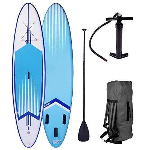 Brast Tabla Paddle Surf Hinchable Azul Pro 320X76X15Cm Capacidad 130Kg + Remo Telescópico + Mochila + Bomba + Kit De Reparación, Antideslizante. Paddle Surf Hinchable Para Principiantes Y Expertos