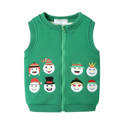 Mud Kingdom Little Boys Fleece Lined Vest Cute Cartoon Patterns Zipper Closure Sleeveless Jacket Thick Warm Outerwear