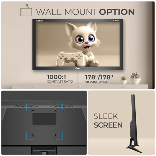 Image of Foxin Crystal 19 Inch (46.99 cm) Crystal Flat LED Monitor | True Pixel HD Display, 1366x768p, 16.7M Colors, 5ms, 60Hz | HDMI & VGA Ports | Wall Mountable | Desktop /Office /CCTV Use | 1 Year Warranty