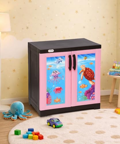 Image of Prima Viva-1 Junior Plastic Cabinet for Kid| 2-Compartment Multipurpose Organizer | Under Water-Theme Design | Strong & Spacious Cupboard for Toys, Clothes & Essentials