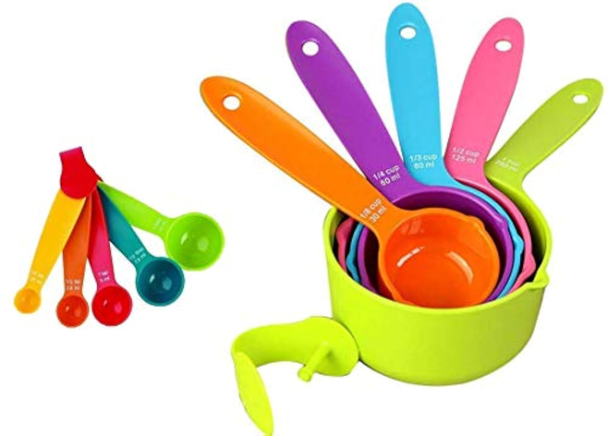 10 Piece Plastic Measuring Cups and Spoon Set