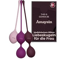 Amaysin Liebeskugeln für die Frau aus Medizinischem Silikon - Liebeskugeln Beckenboden Training Anfänger Set mit 3 Beckenboden Kugeln für Frau - Sexspielzeug Kugeln für Beckenbodentraining - Kegel