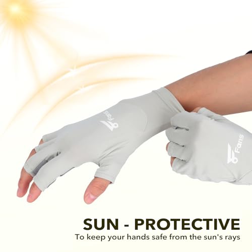 8 Fans Fishing Gloves UPF50+ Fly Fishing Gloves, Fingerless Gloves Sun Protection Gloves Men Women for Outdoor, Kayaking, Cycling, Rowing (Medium) - image 2