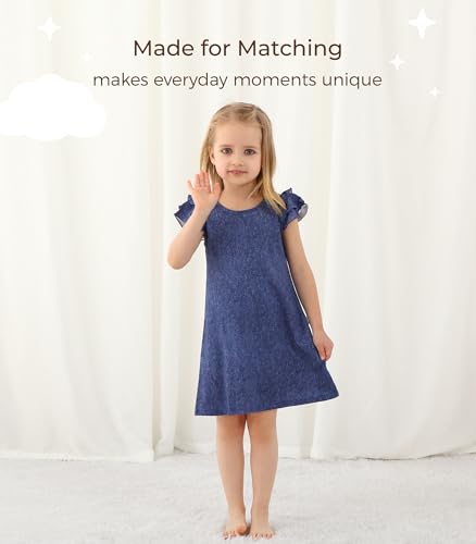 Toddler Girls Dresses Short Sleeve A line Twirly Skater Dress Bamboo Viscose Casual Summer Clothes 2-6Y3