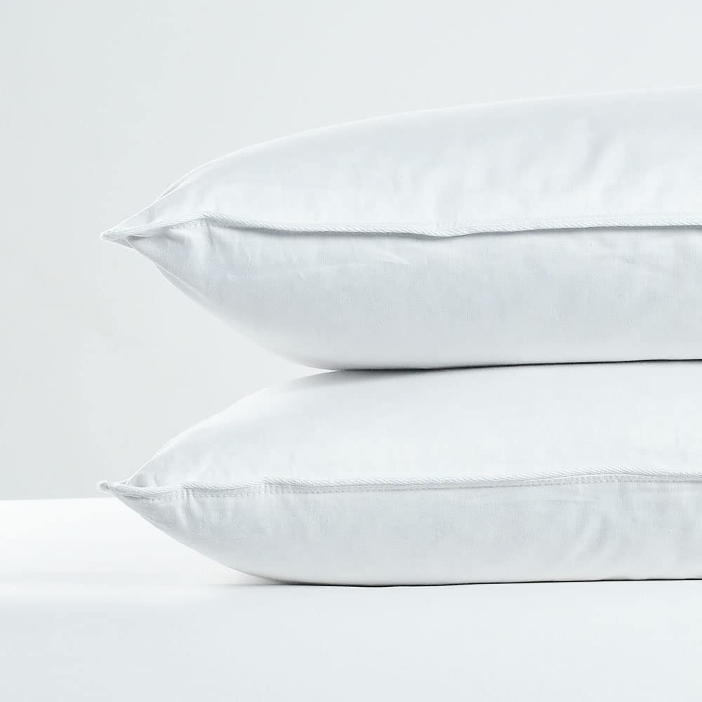 Federkissen Set Lara, Kopfkissen 80x80 cm weiß mit optimaler Stützkraft für den Kopf- und Nackenbereich, hergestellt aus Federn & Daunen, Made in Germany, 2er Set Daunenkissen