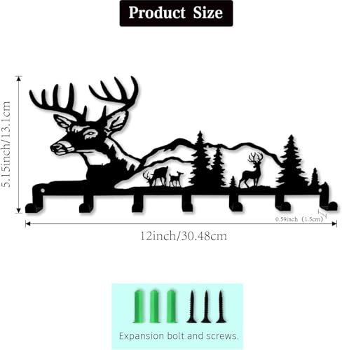 Image of Ventuos Metal Wall Mounted Key Holder with 6 Hooks, Modern 1 Design, Key Organizer for Home Office Bedroom Entryway