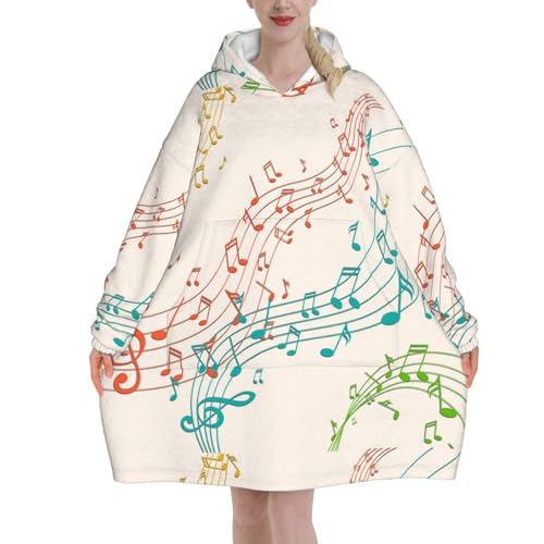 Sweat à capuche flanelle style couverture musique cadeau idéal pour mélomanes