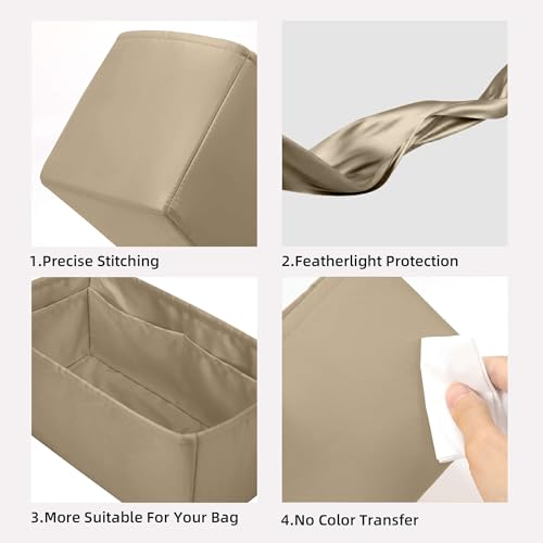 Image of DGAZ Silk Purse Organizer Insert For Hermes Hac 28 /32 /40 /45 /50 Bags, Luxury Handbag & Tote Organizer, Simplicity bag organizer(Cris tourterelle,Hac45)