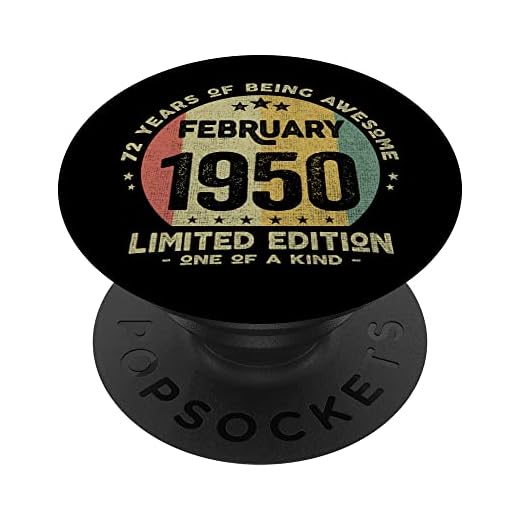 Regalo 72 años Cumpleaños Hombre Mujer - Febrero 1950 PopSockets PopGrip Intercambiable